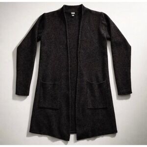 Eileen Fisher Lagenlook Italian Cardigan Sweater Brown Minimalist Quiet Luxe-S